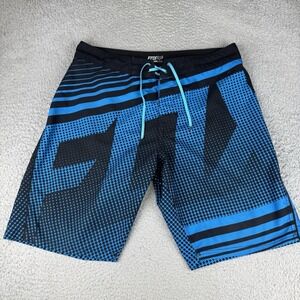 Fox Racing Shorts Mens 36 Gray Casual H20 Boardshort Shorts Blue Swim Surf